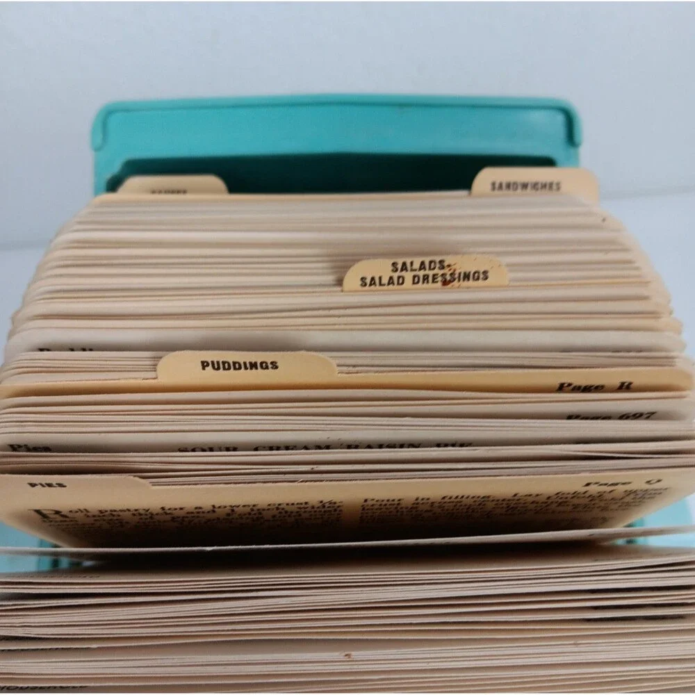Vintage Household Hi-Speed Cookbook 1956 Rolodex Turn Style Recipe Turquois